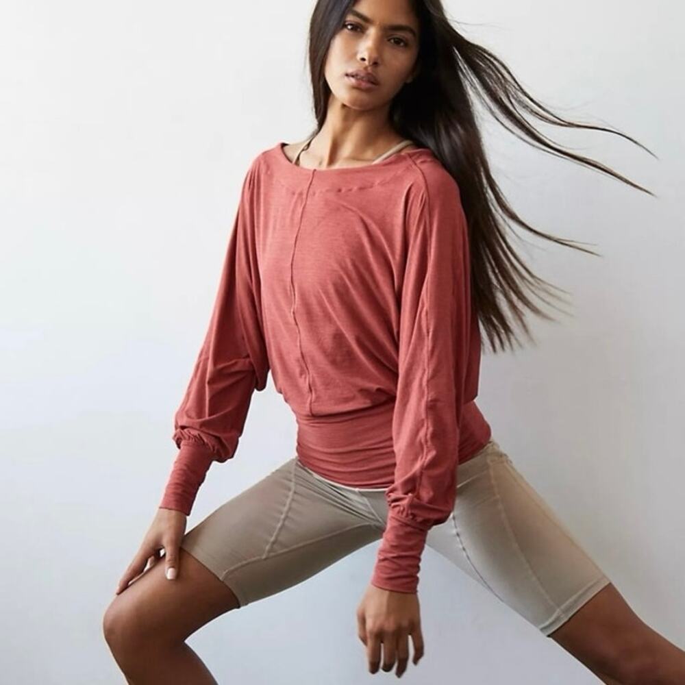 Free People Movement Size XS Sky High Top Long Sleeve Autumn Spice Athleisure